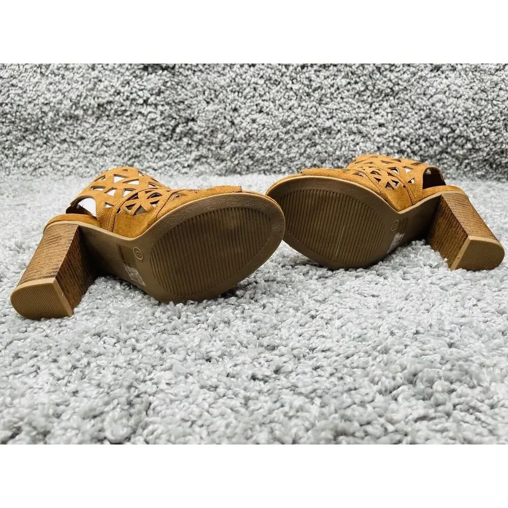 J. Adams Women’s Riviera Mule Heeled Sandals Tan Suede Size 6